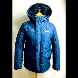 ZEROXPOSUR Women's Winter Quilted  Lined Jacket Hooded size L (14-16) Navy Blue